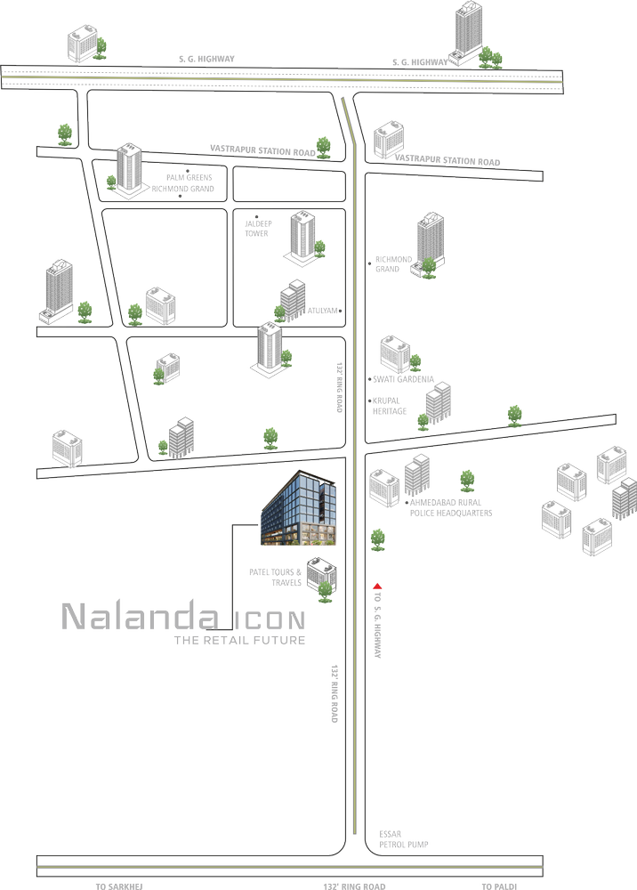 Nalanda icon neighborhood map